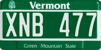 VT license plate XNB477