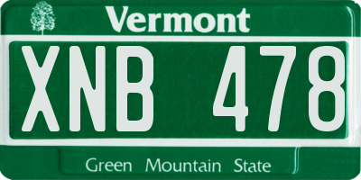 VT license plate XNB478