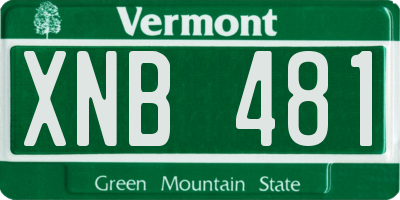 VT license plate XNB481