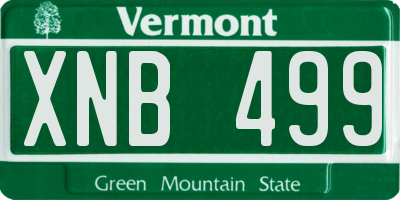 VT license plate XNB499
