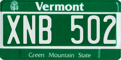 VT license plate XNB502