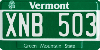 VT license plate XNB503