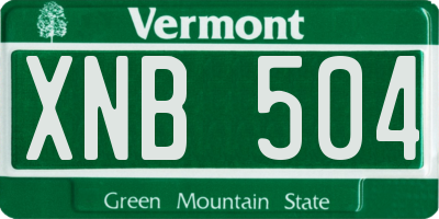 VT license plate XNB504