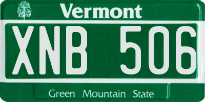 VT license plate XNB506