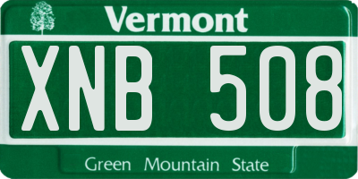 VT license plate XNB508