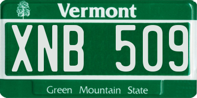 VT license plate XNB509