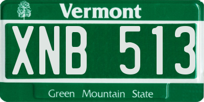 VT license plate XNB513