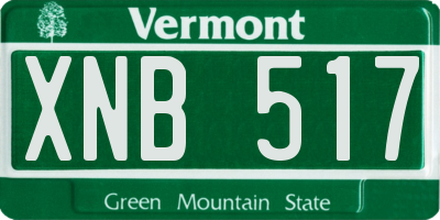 VT license plate XNB517
