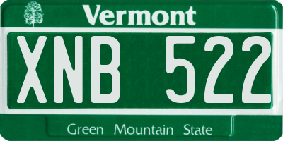 VT license plate XNB522