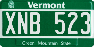 VT license plate XNB523