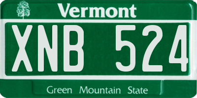 VT license plate XNB524