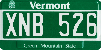 VT license plate XNB526