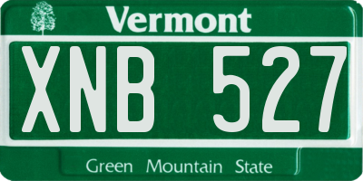 VT license plate XNB527
