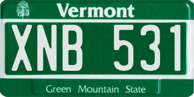 VT license plate XNB531