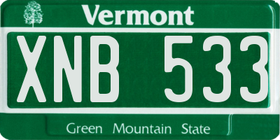 VT license plate XNB533