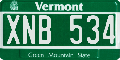 VT license plate XNB534