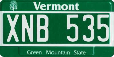 VT license plate XNB535