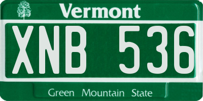 VT license plate XNB536