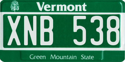 VT license plate XNB538