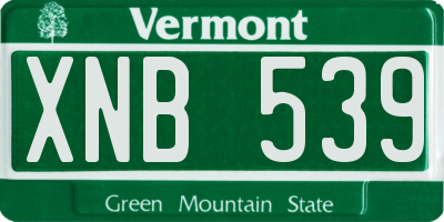 VT license plate XNB539