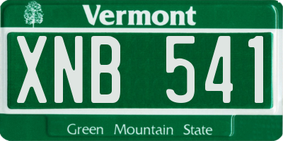 VT license plate XNB541