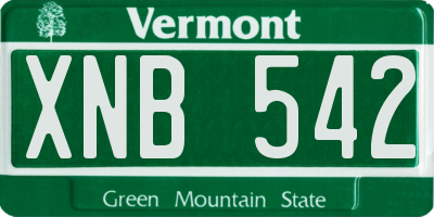 VT license plate XNB542