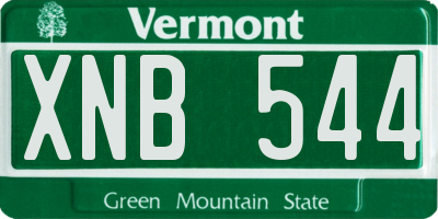 VT license plate XNB544
