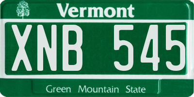 VT license plate XNB545