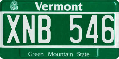 VT license plate XNB546