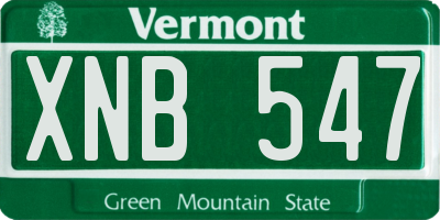 VT license plate XNB547