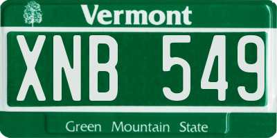 VT license plate XNB549