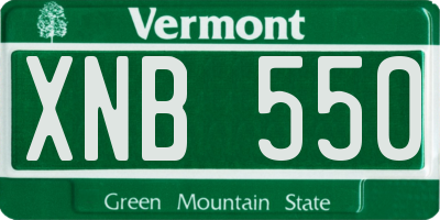 VT license plate XNB550