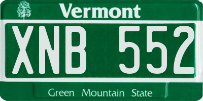 VT license plate XNB552
