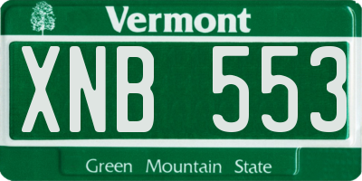 VT license plate XNB553