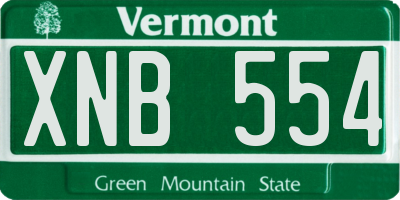 VT license plate XNB554