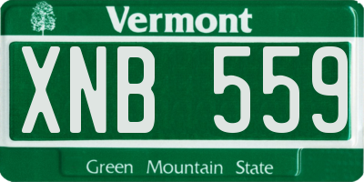 VT license plate XNB559