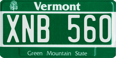 VT license plate XNB560