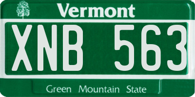 VT license plate XNB563