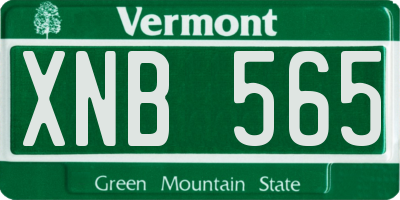 VT license plate XNB565