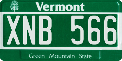 VT license plate XNB566