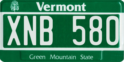 VT license plate XNB580