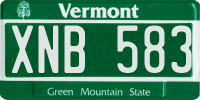 VT license plate XNB583