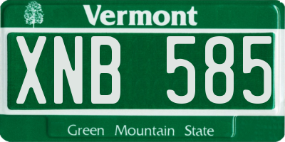 VT license plate XNB585