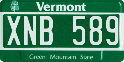 VT license plate XNB589