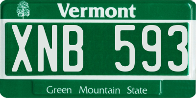 VT license plate XNB593