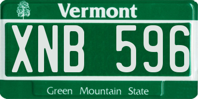 VT license plate XNB596