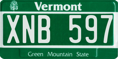 VT license plate XNB597