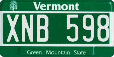 VT license plate XNB598