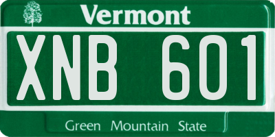 VT license plate XNB601