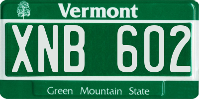 VT license plate XNB602